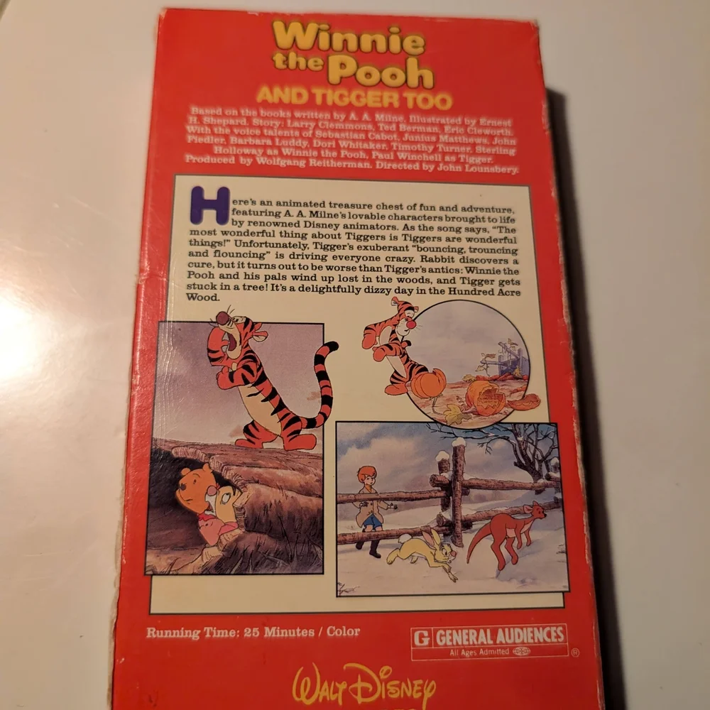 RARE Winnie the Pooh and Tigger Too VHS
